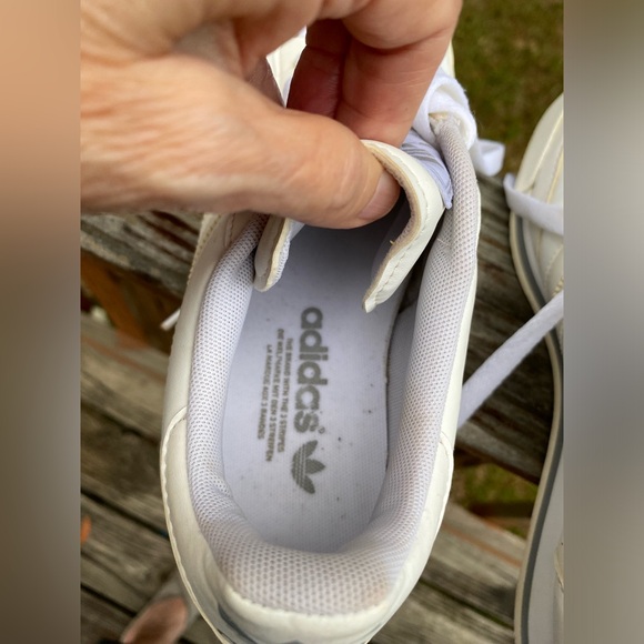 Mens Adidas White Tennis Shoes Size 8 1/2 - Picture 7 of 8